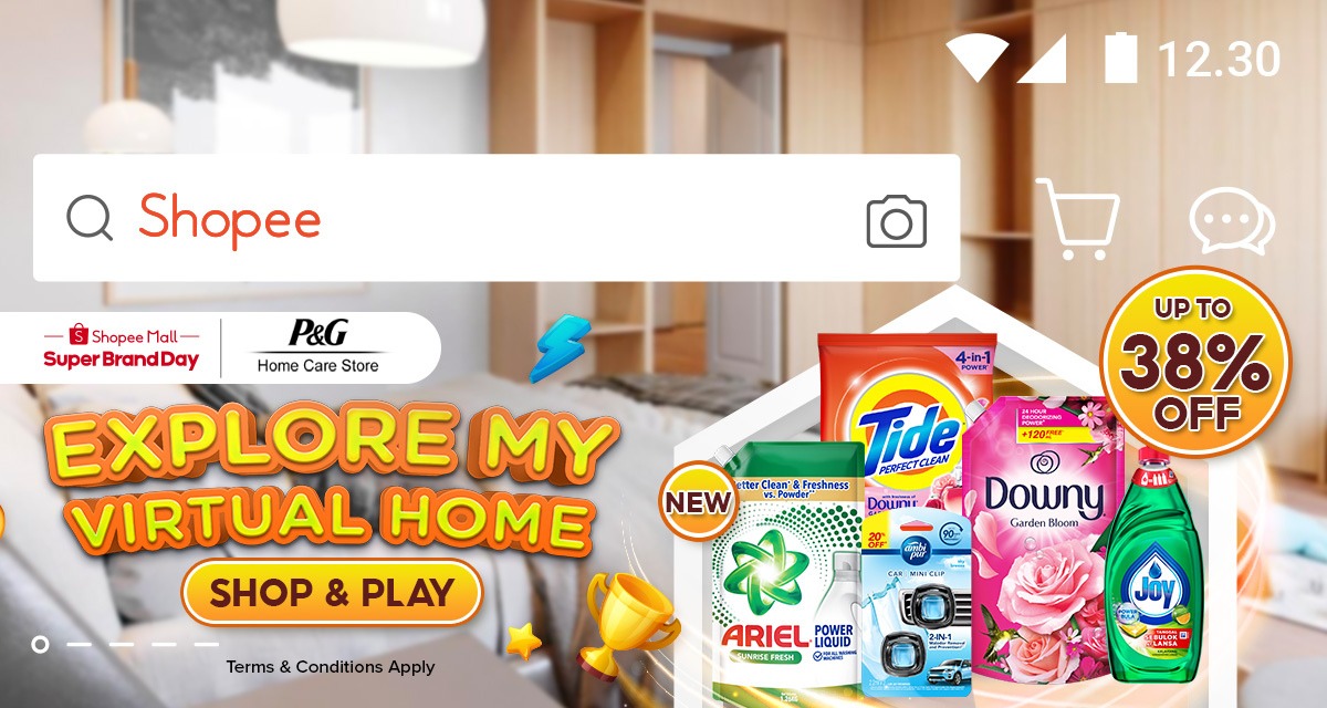 In-app marketplace mockup showing a campaign hero banner inside a mobile storefront