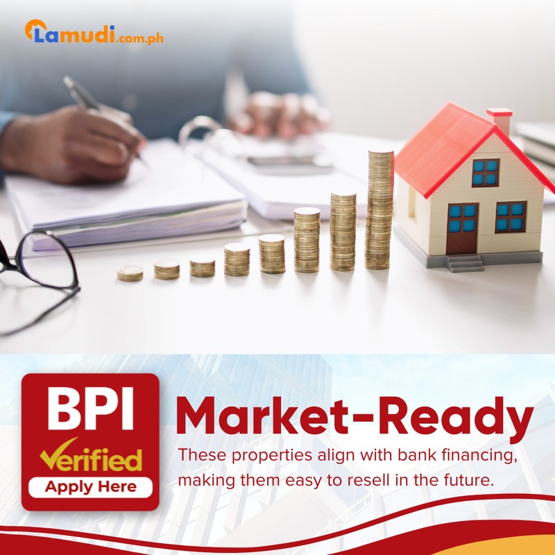 Lamudi BPI Verified Market-Ready creative with a house model and stacked coins