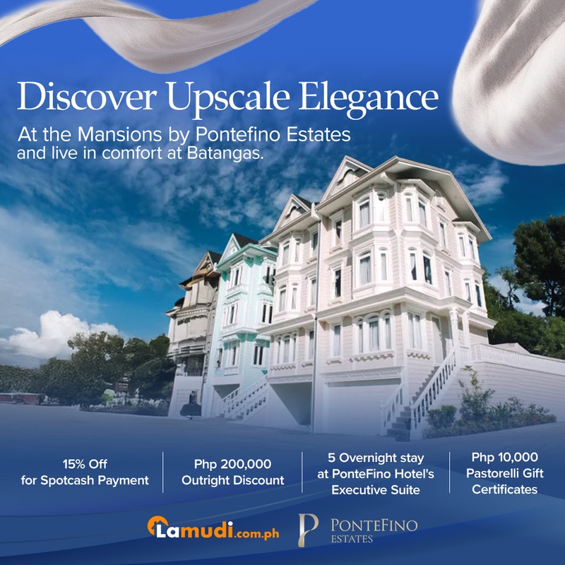 Lamudi and Pontefino Estates creative reading Discover Upscale Elegance above a classical facade