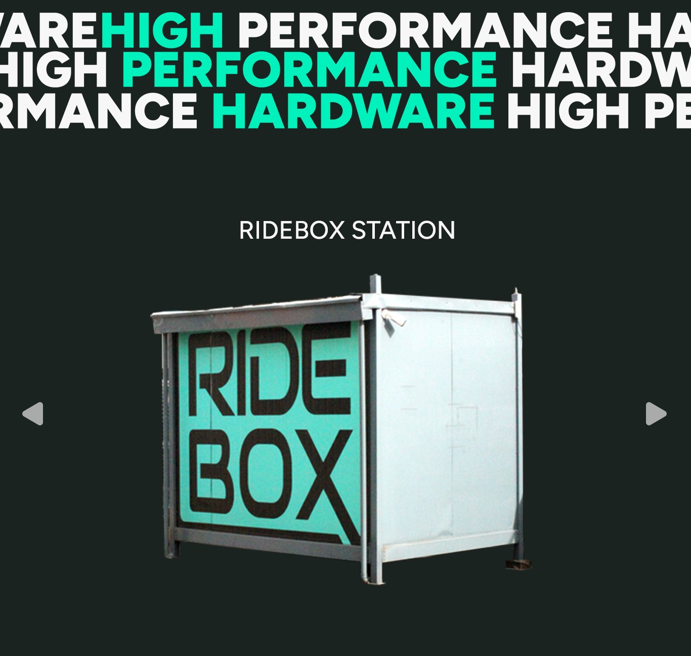 RideBox station product render on a dark background